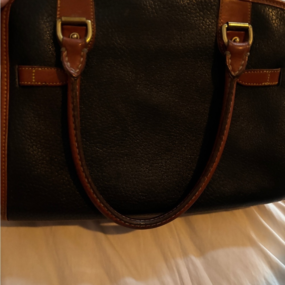Vintage Dooney & Bourke Black and Brown Leather Satchel excellent condition - Picture 3 of 13